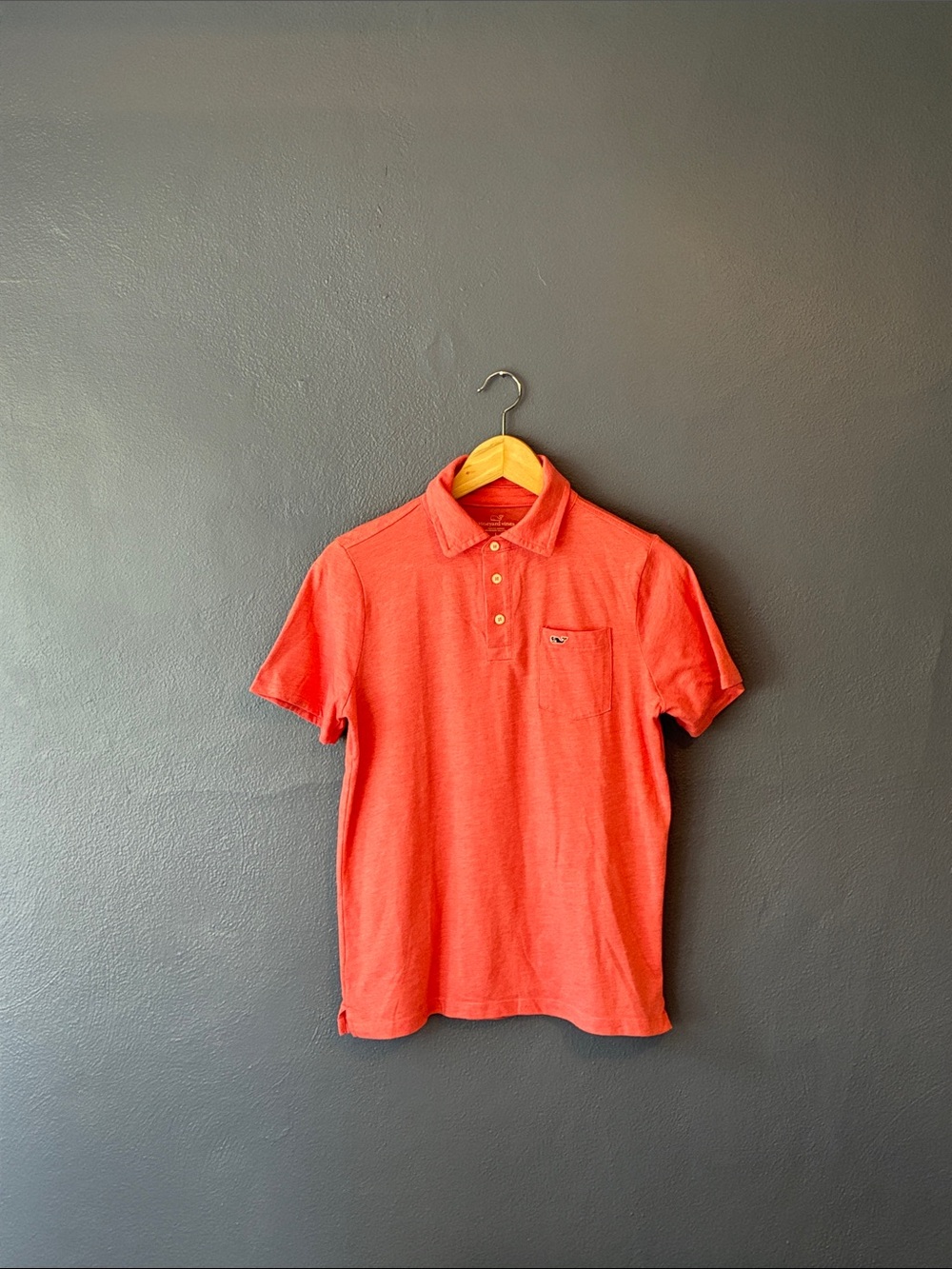 Vineyard Vines Coral Salmon Polo Shirt with Chest Pocket Large 16